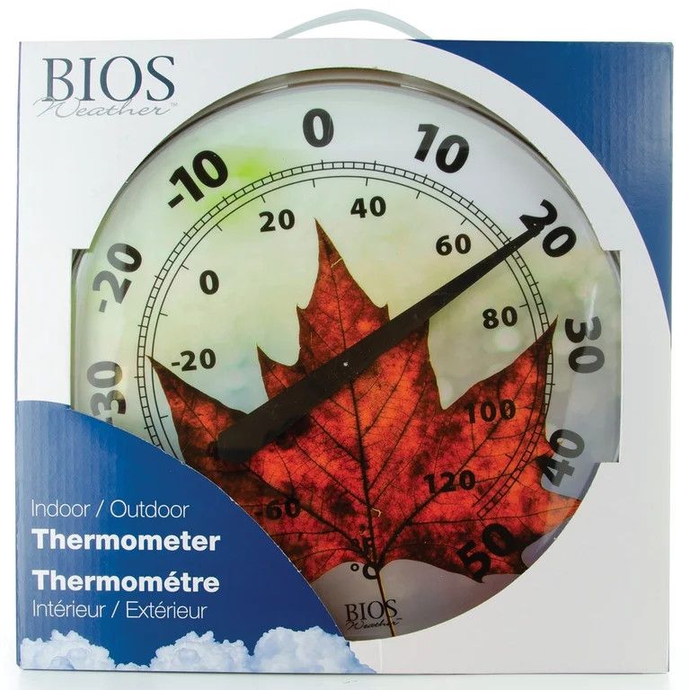Thermometer Maple Leaf 12in