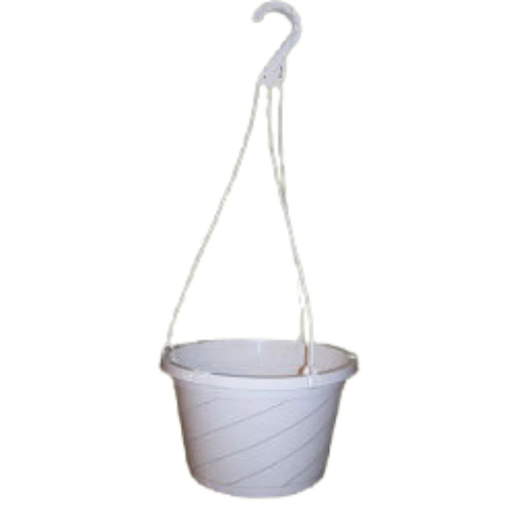 Hanging Basket Plastic White 10"^