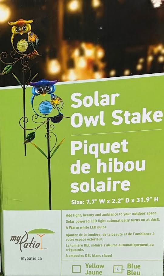 My Patio Solar Metal Owl Stake^