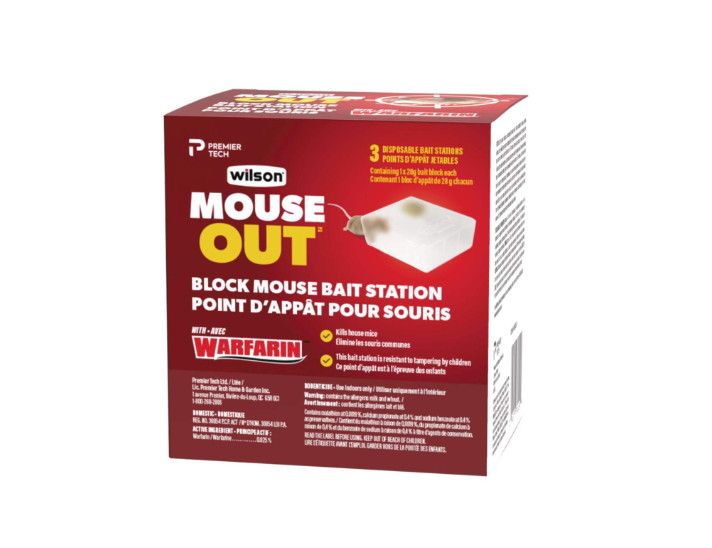 Wilson Mouse Out Block Mouse Bait Station w/Warfarin - 3 Stations