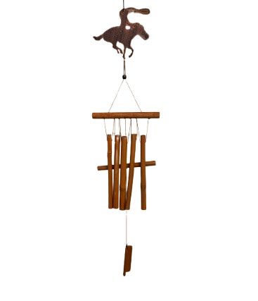 Windchime Cowboy On Horse Bamboo