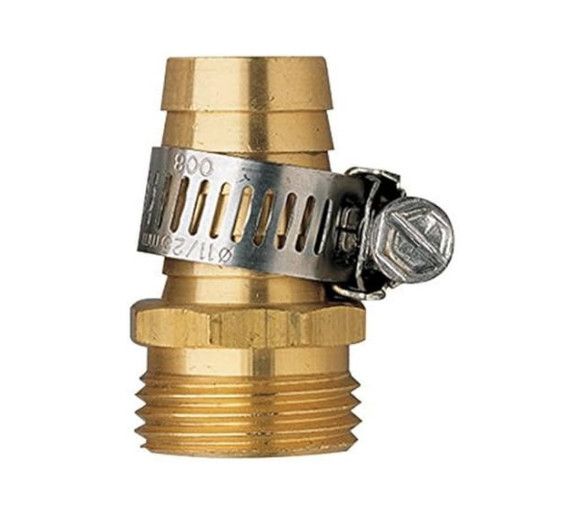 Hose Repair Coupling 3/4" Male Brass W/Clamp Orbit (58141N)