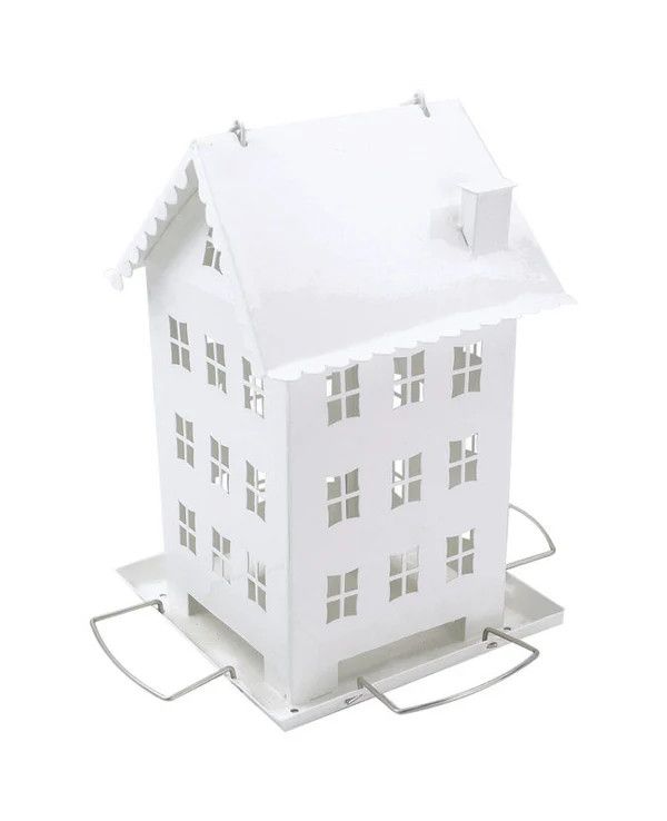 Perky Pet Hopper Seed Feeder Farmhouse 2.8lbs White