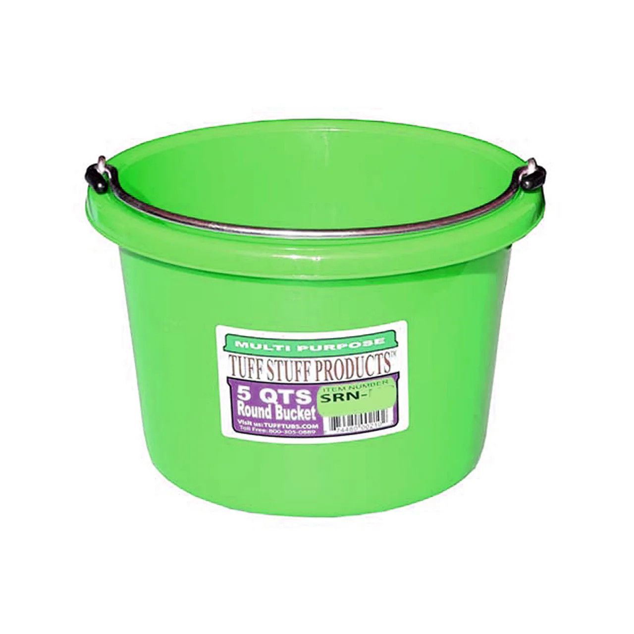 Tuff Stuff Round Plastic Bucket 5 QT Green