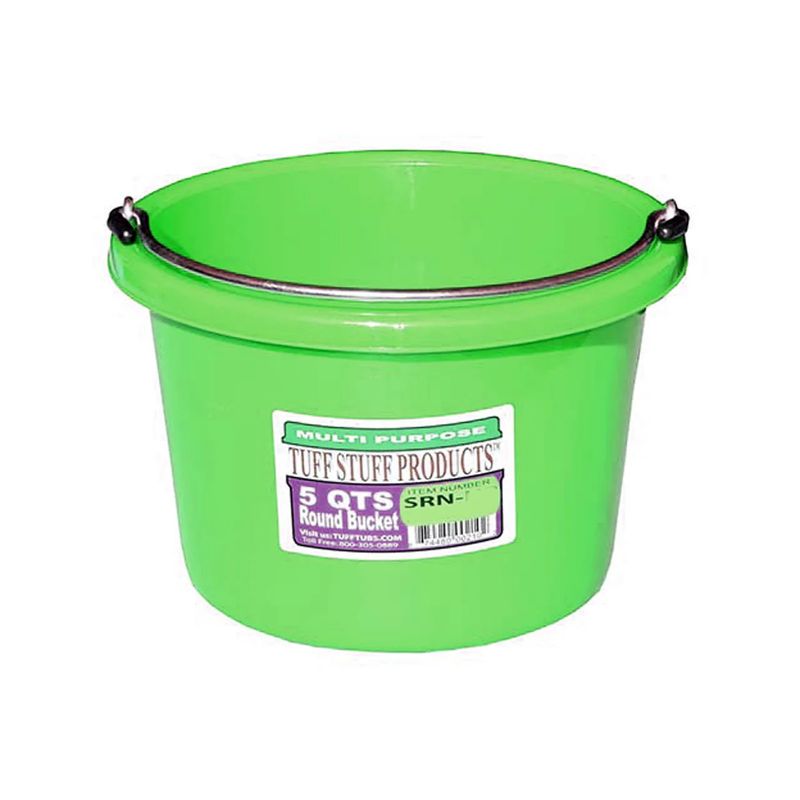 Tuff Stuff Round Plastic Bucket 5 QT Green