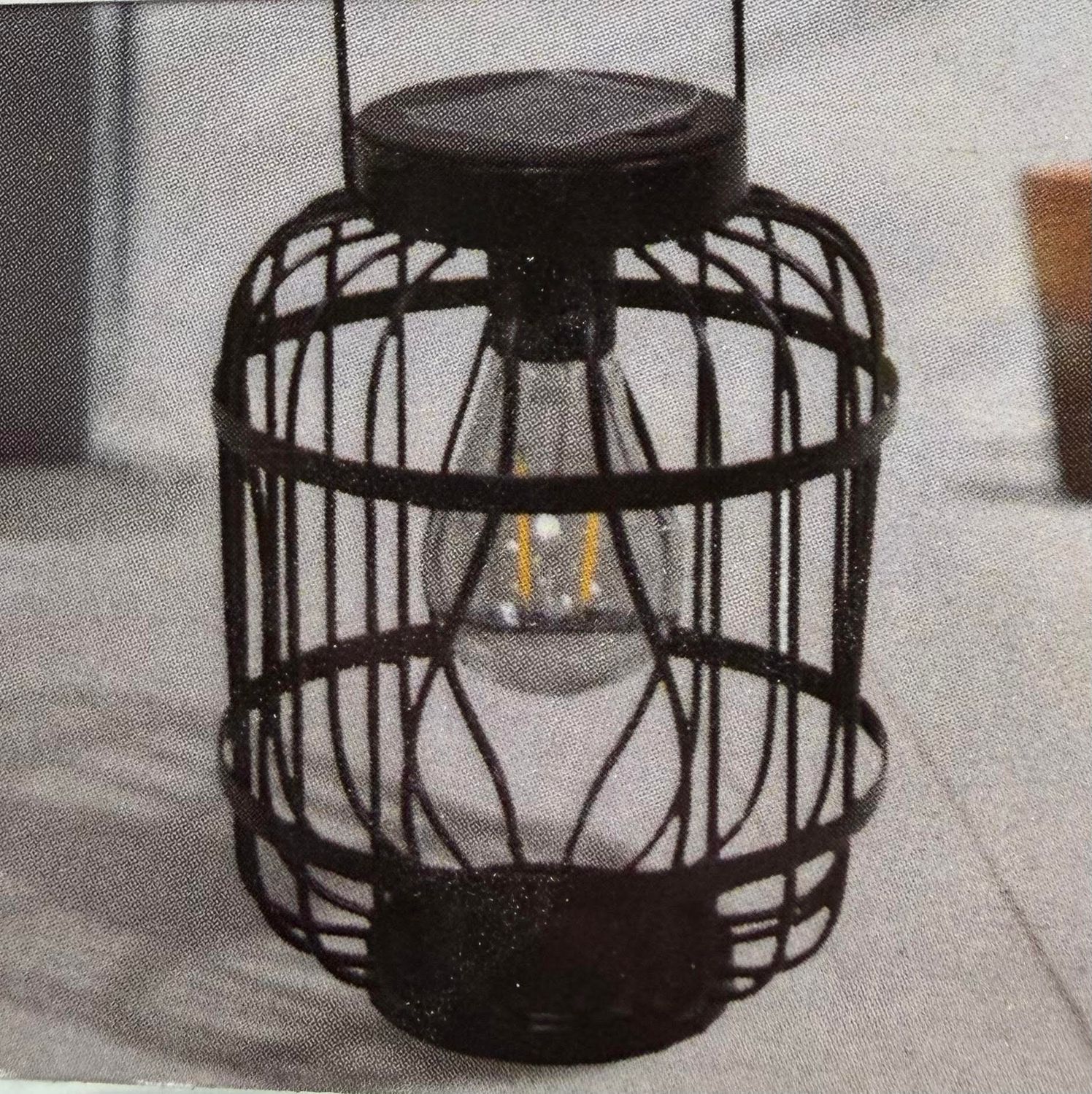 Solar Metal LED Lantern 8in
