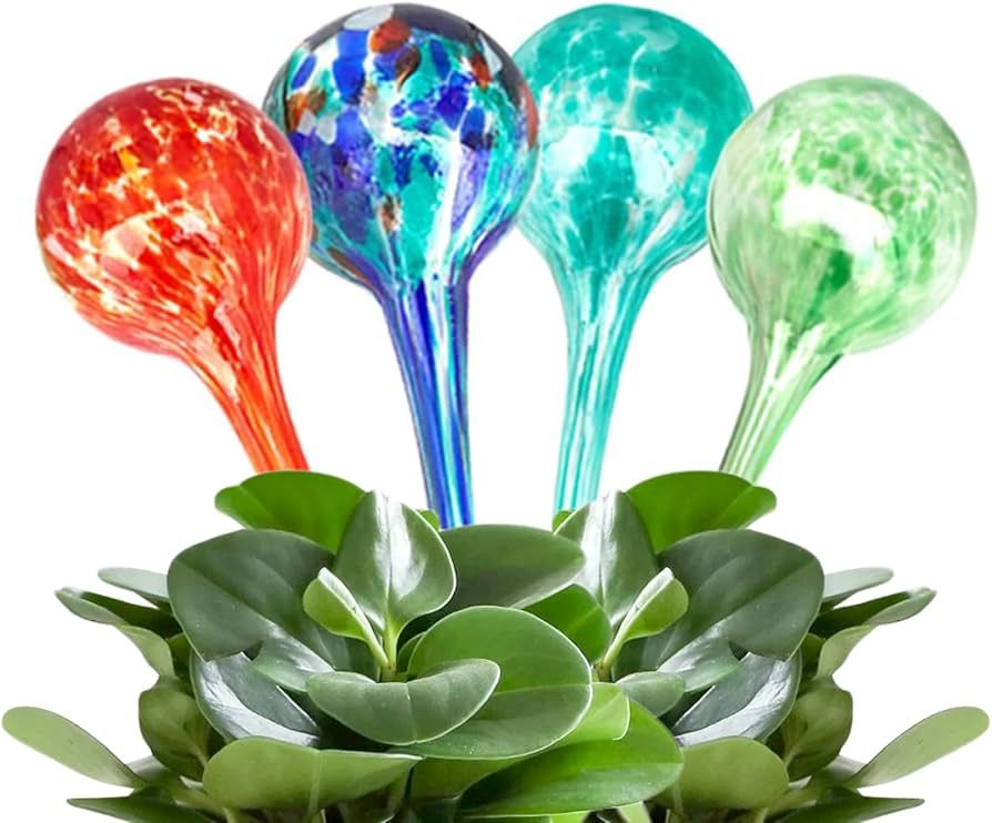 Glass Watering Globe Assorted Colors