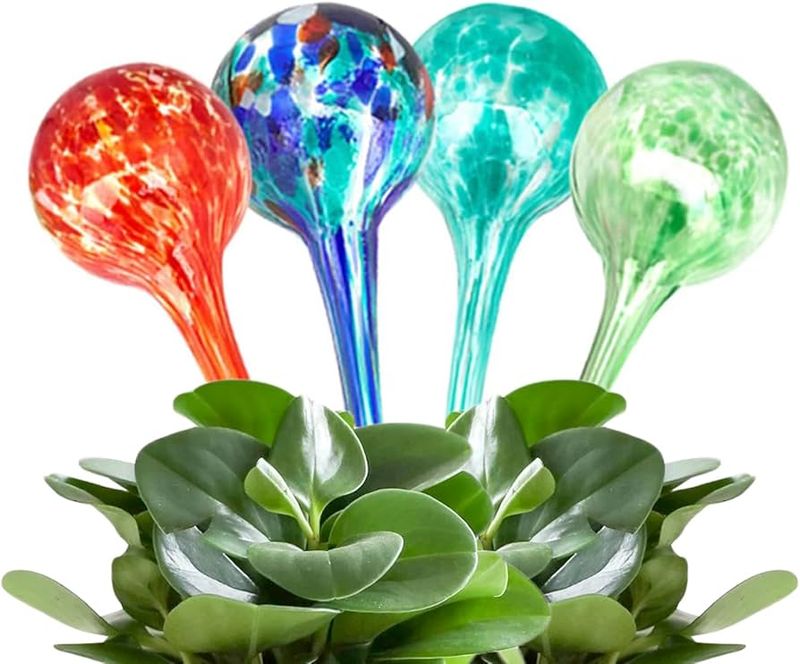 Glass Watering Globe Assorted Colors