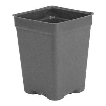 Pot 2.63" Square Deep Vacuum Press Fit Black