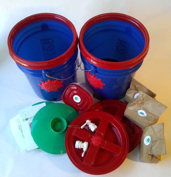 Bokashicycle Food Scrap Fermenting System - Chevron Blue^