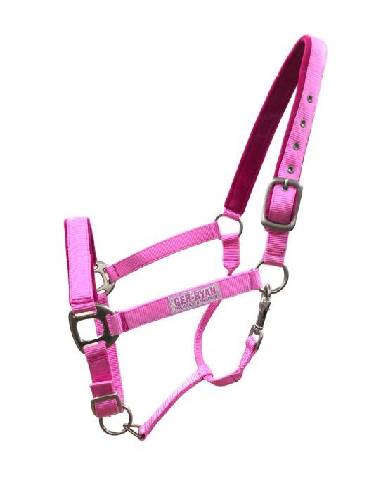 Padded Nylon Halter Pink Cob