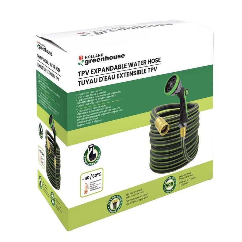 TPV Expandable Water Hose 50' w/ Sprayer &amp; Hanger