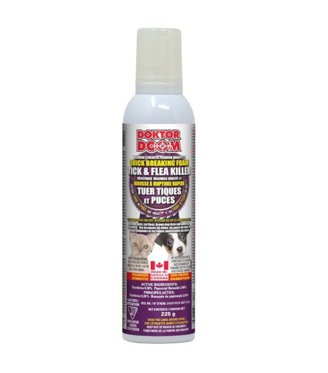 Doktor Doom Quick Breaking Foam Tick &amp; Flea Killer 225GM