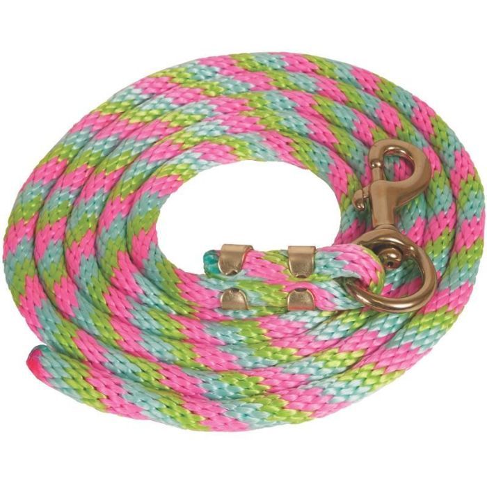 Poly Lead Rope 9' Pink/Aqua/Lime