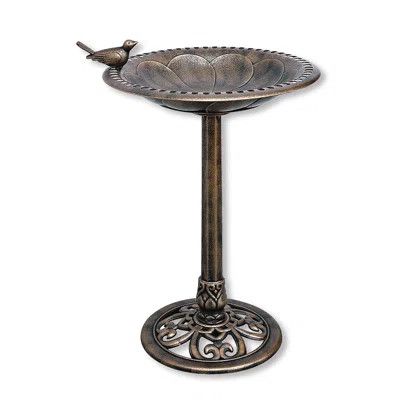 30.7" Resin Bird Bath with Bird^