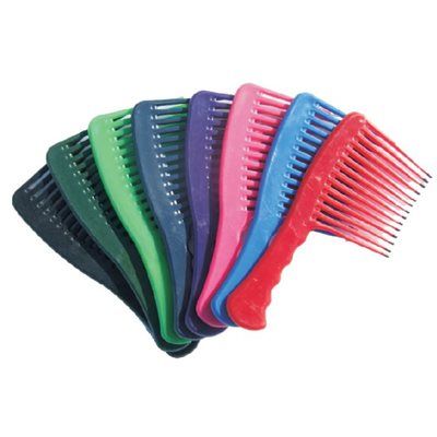 Plastic Comb w/ Handle Black
