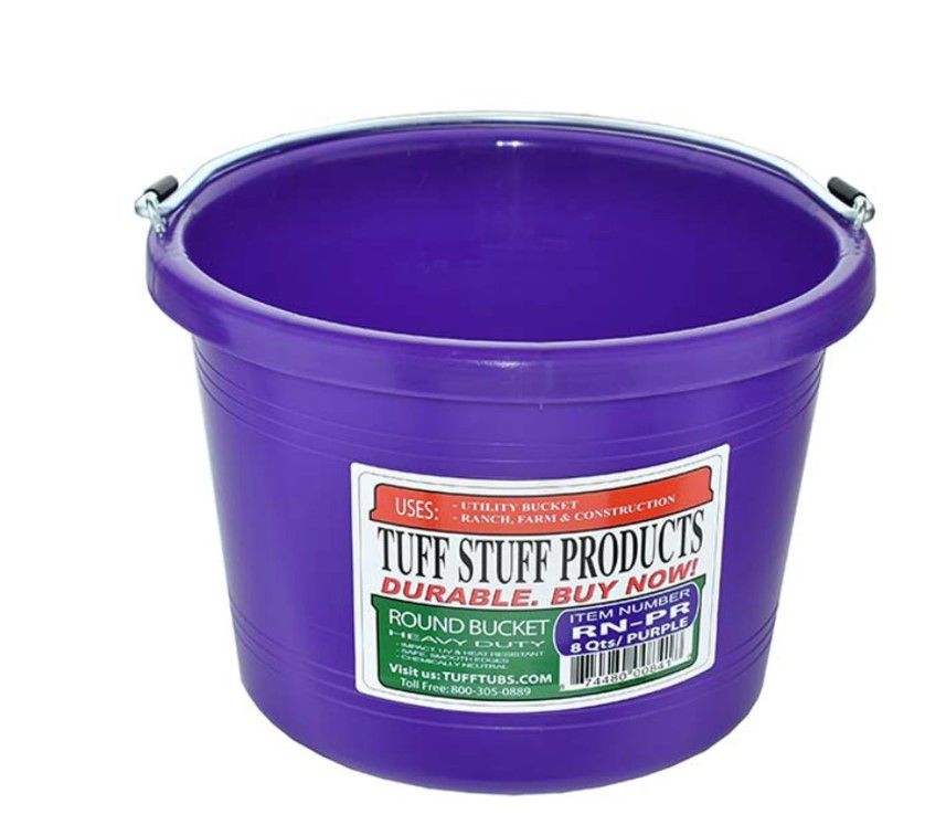 Tuff Stuff Round Plastic Bucket 5 QT Purple