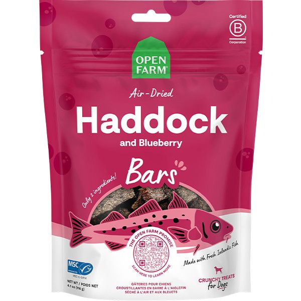 Open Farm Air-Dried Bars Haddock &amp; Blueberry 4.1OZ