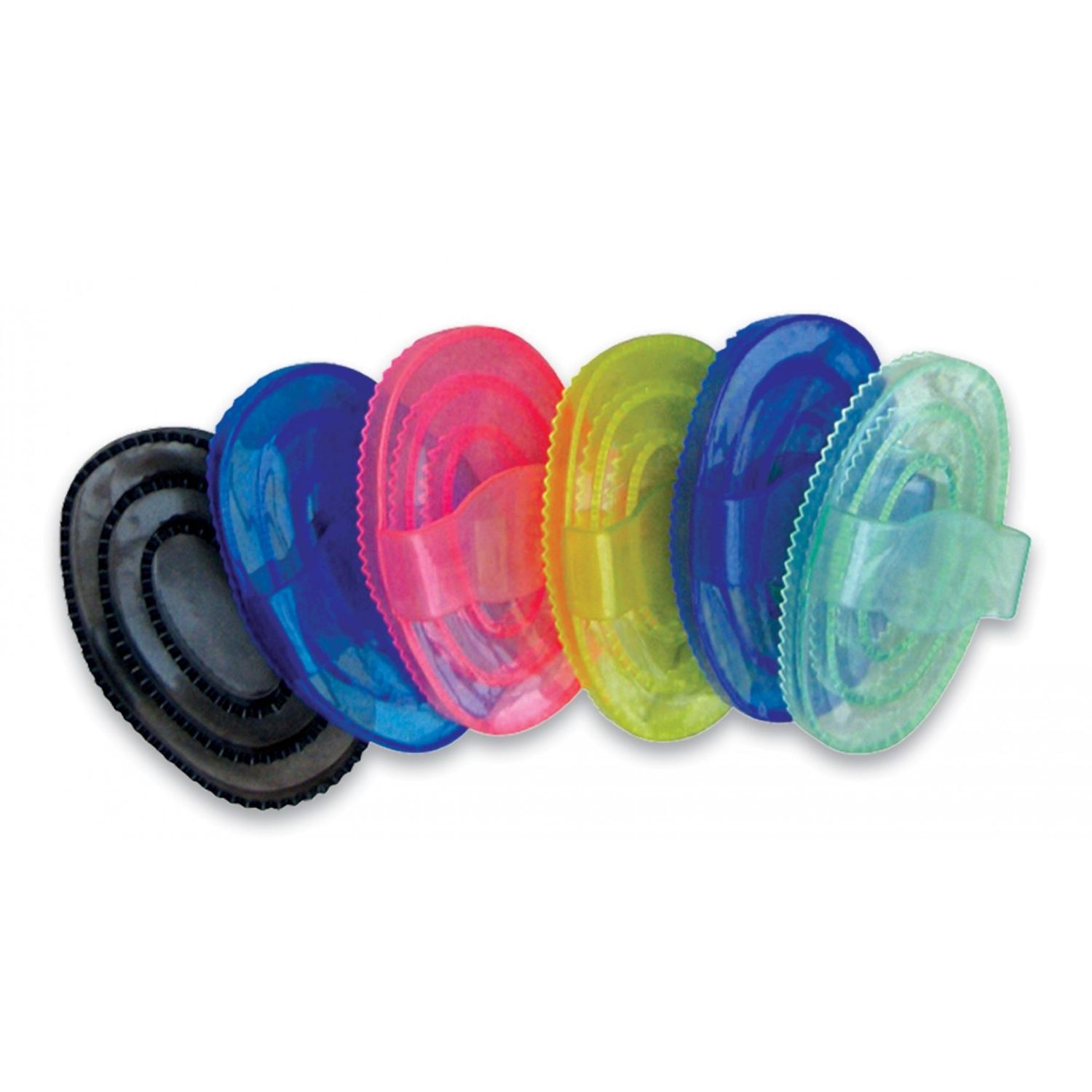 Transparent Rubber Curry Comb Pink