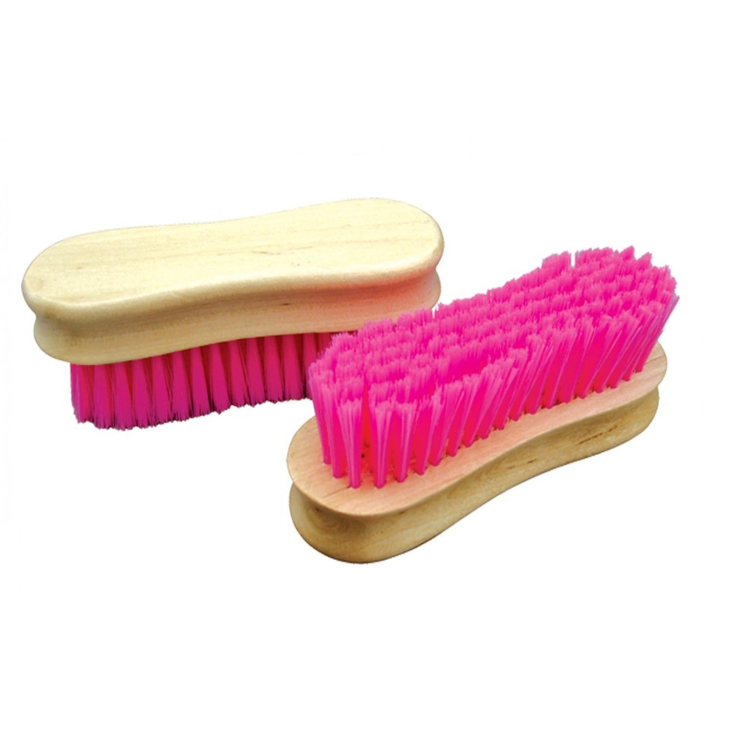 Wooden Backed Face Brush Neon Pink
