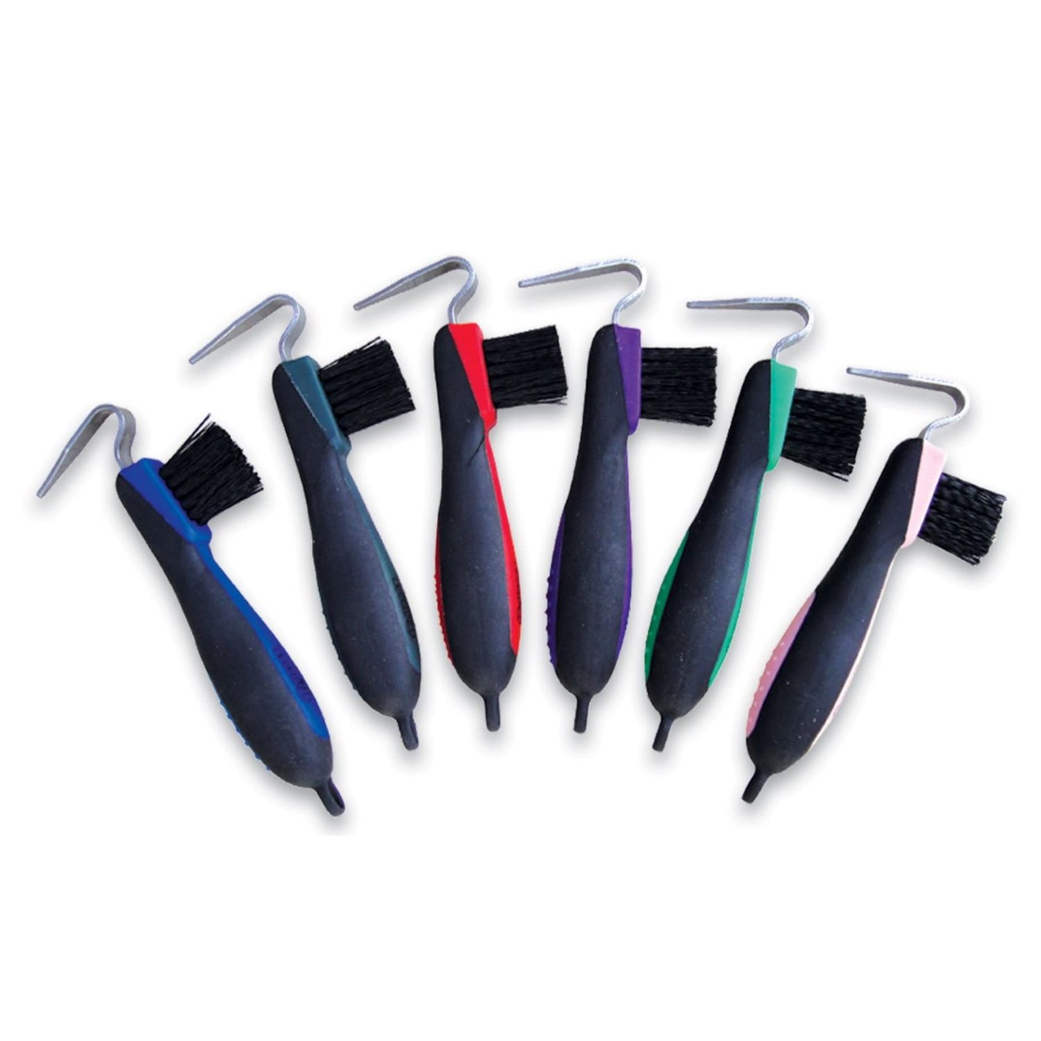 Soft Grip Hoofpick w/ Brush Red