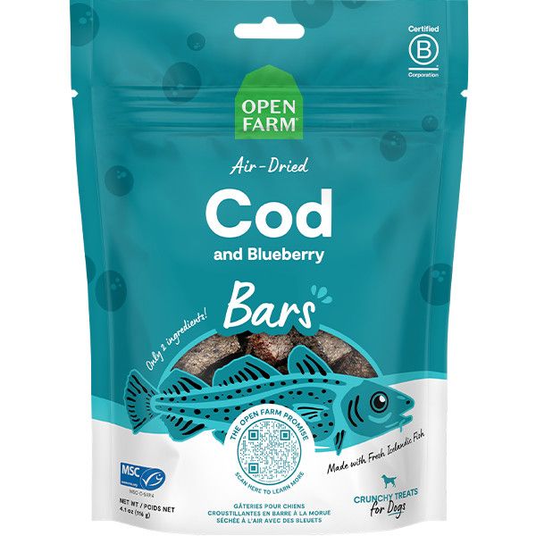 Open Farm Air-Dried Bars Cod &amp; Blueberry 4.1OZ