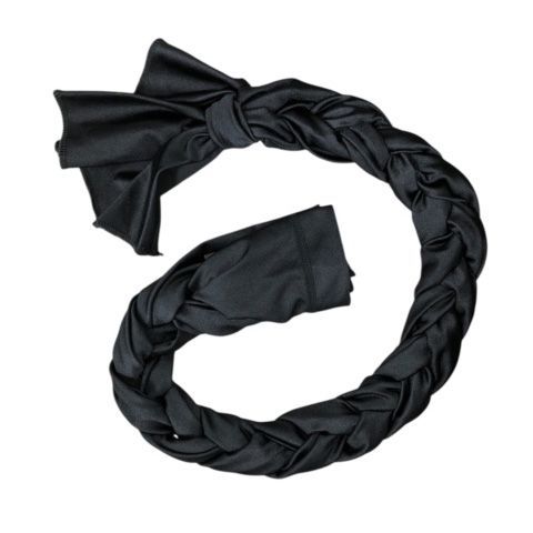 3 Tie Braid Tail Bag - Black