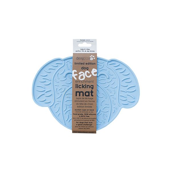 Dexypaws Dog Enrichment Lick Mat Dog Enrichment Face Blue