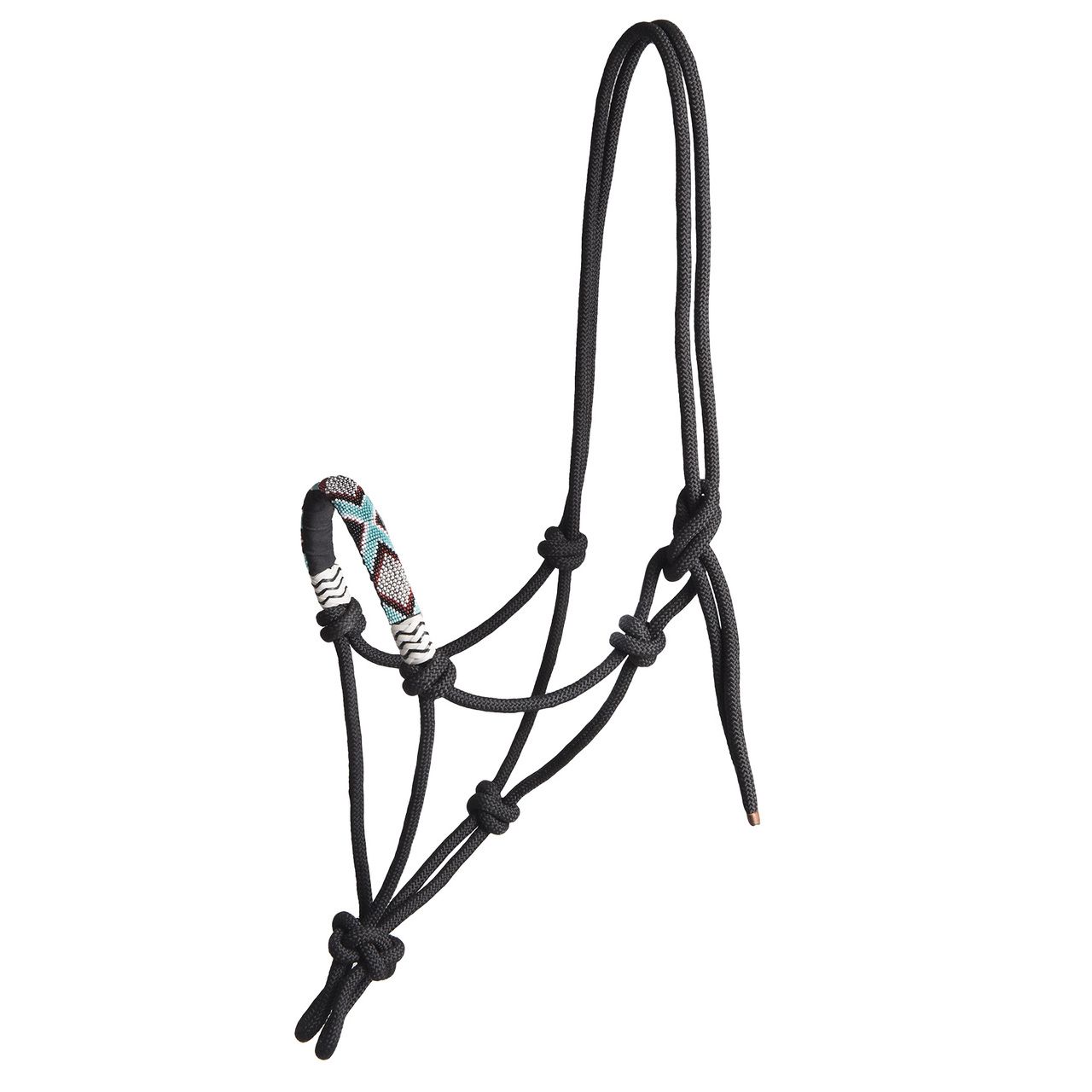 Waldhausen Rope Halter W/ Pearls Black Pony