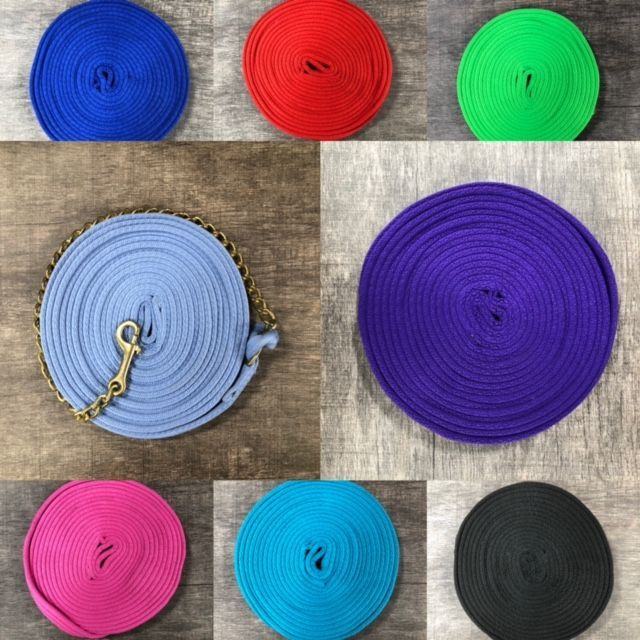 Soft Cotton Lunge Line w/ Chain 25' Royal Blue