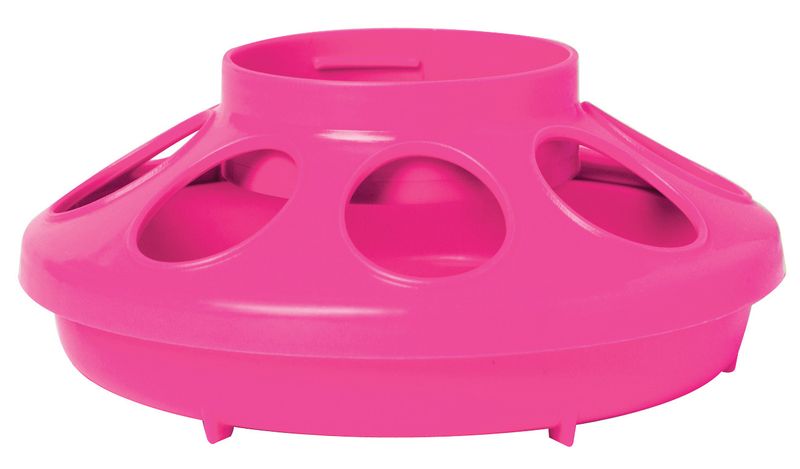 Plastic Poultry Feeder Base 1 QT Pink