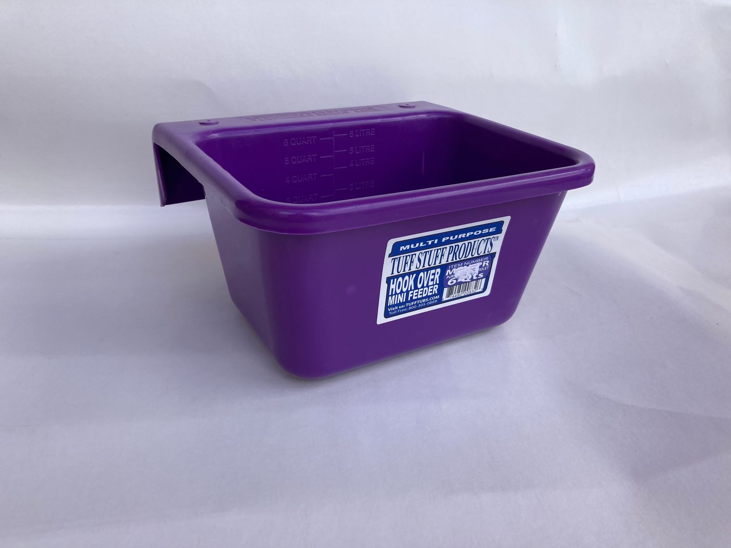 Tuff Stuff Square Plastic Mini Fence Feeder 6 QT Purple