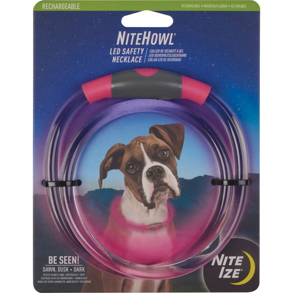 NiteHowl Rechargeable LED Necklace TieDye Pink