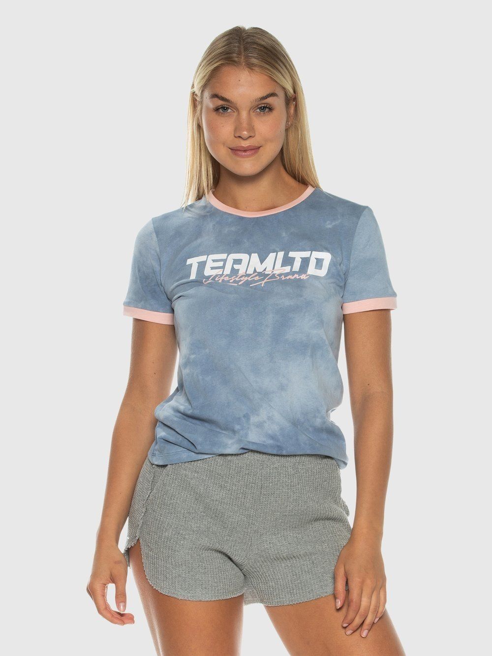 RINGER TEE , Color: TIE DYE BLUE, Size: S