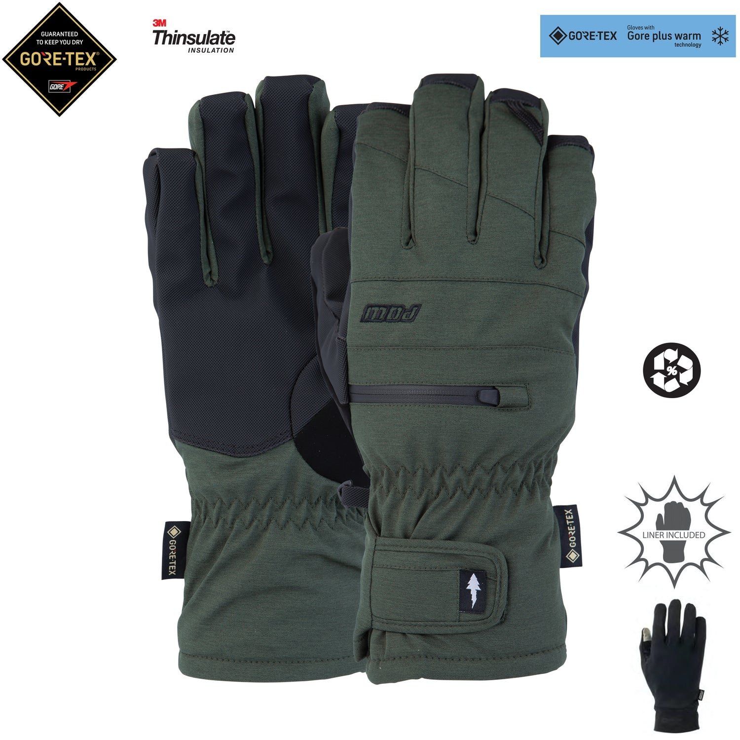 WAYBACK GTX  SHORT GLOVE, Color: GREEN, Size: M