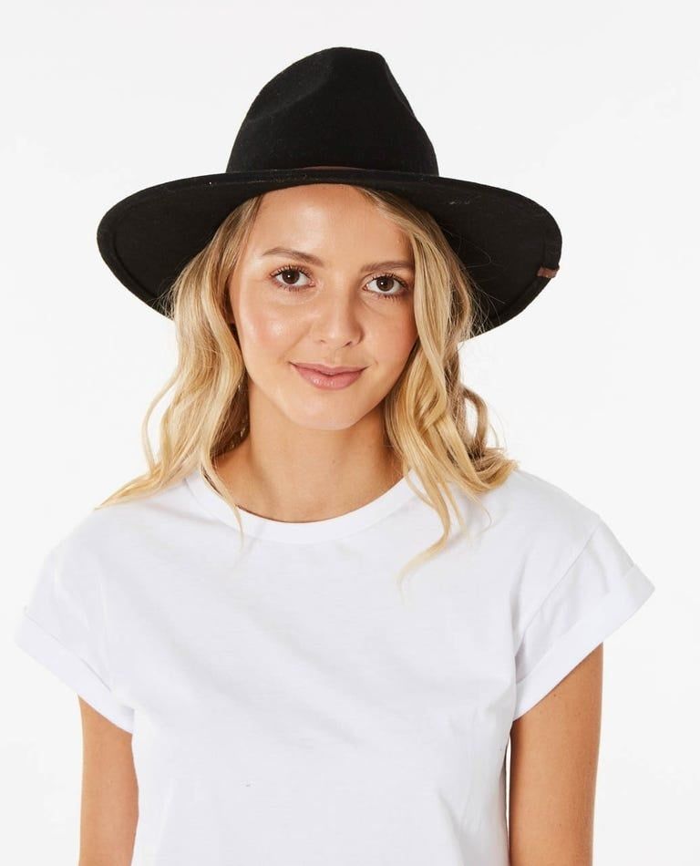 SIERRA WOOL PANAMA HAT, Color: BLACK, Size: S