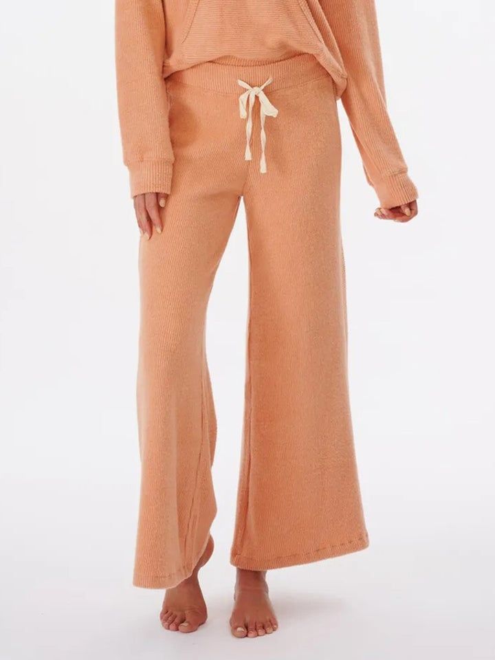 COZY WIDE LEG PANT, Color: CLAY, Size: S