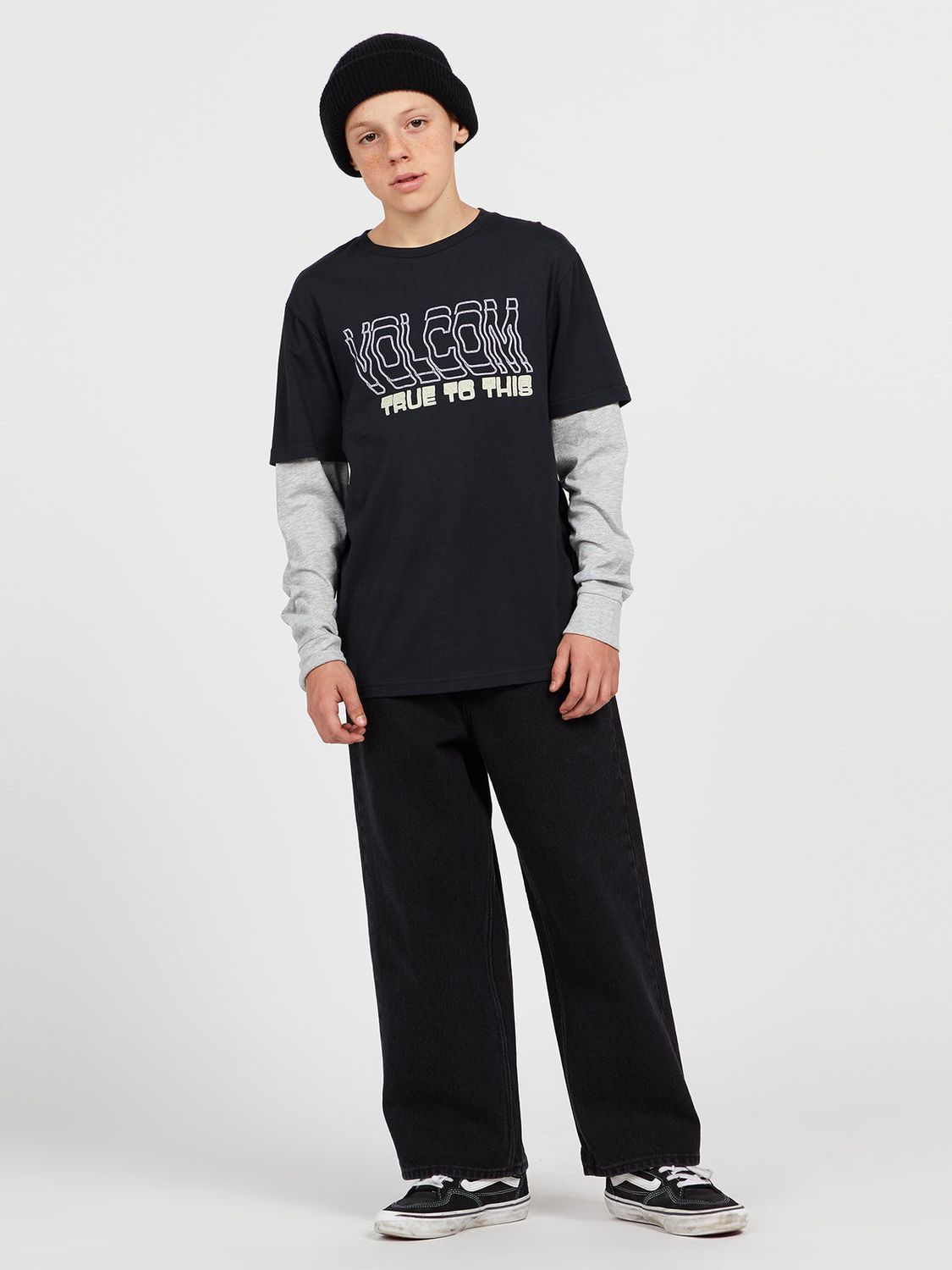 DOUBLETAKE TWOFER LS, Color: BLACK, Size: M