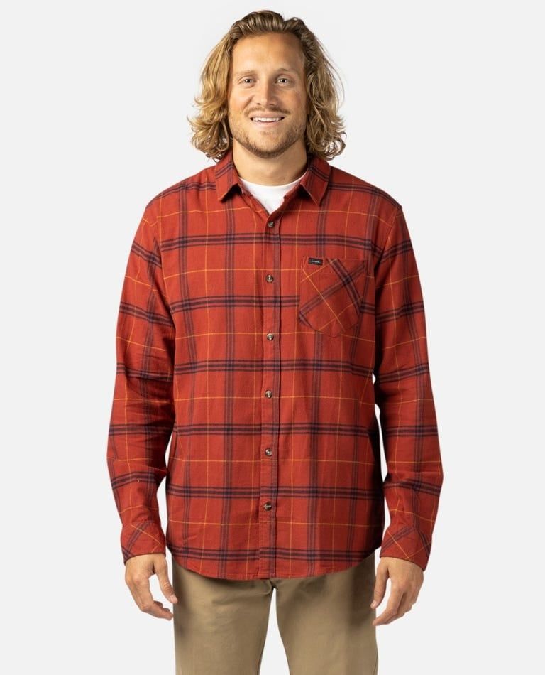 CHECKED IN FLANNEL, Color: RED, Size: M