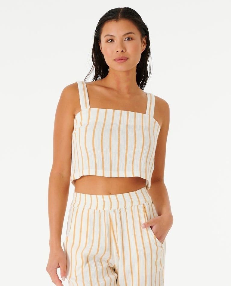 PREMIUM SURF STRIPE TOP S23, Color: GOLD, Size: S