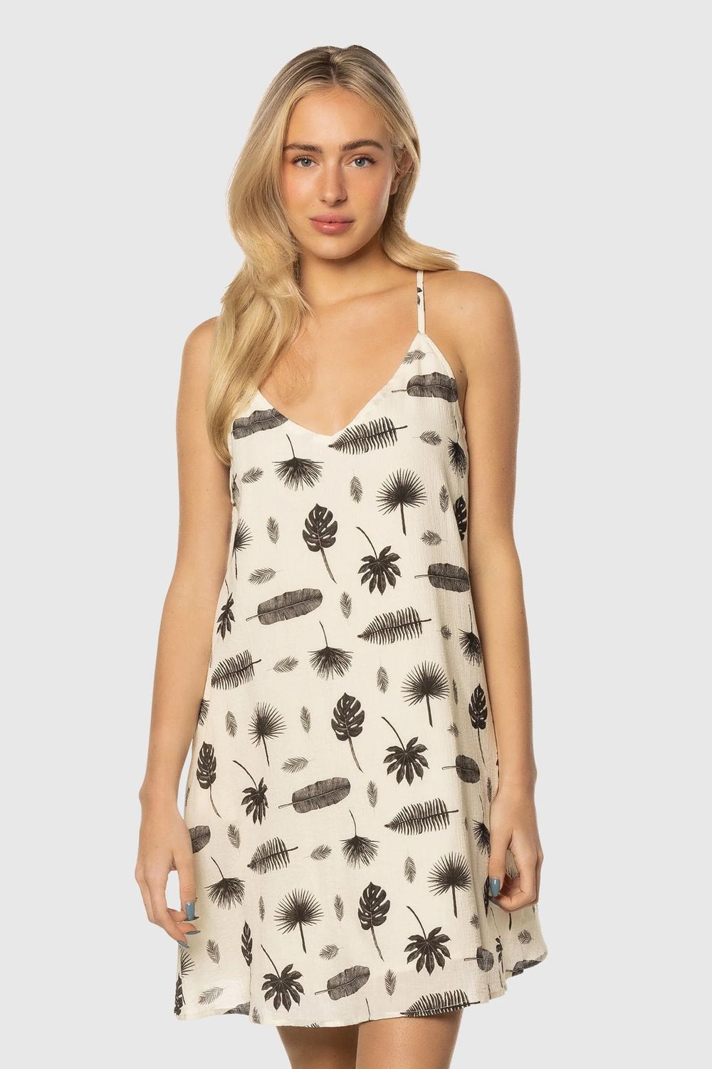 SLIP DRESS S23, Color: VANILLA PALM, Size: S