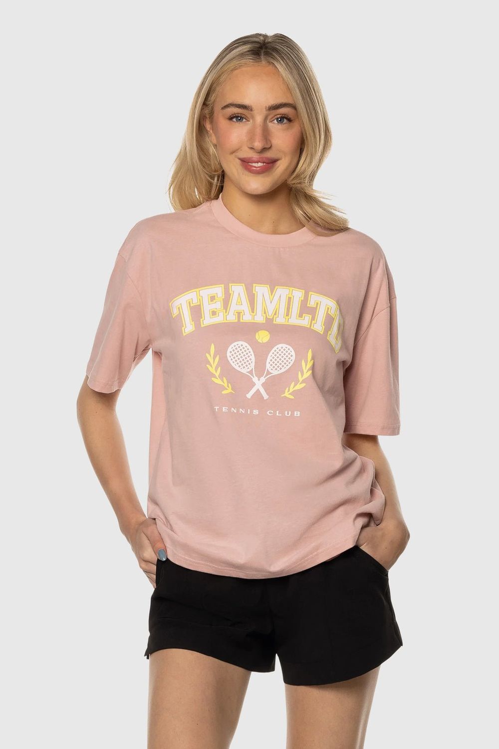 TENNIS CLUB TEE S23, Color: PINK, Size: S