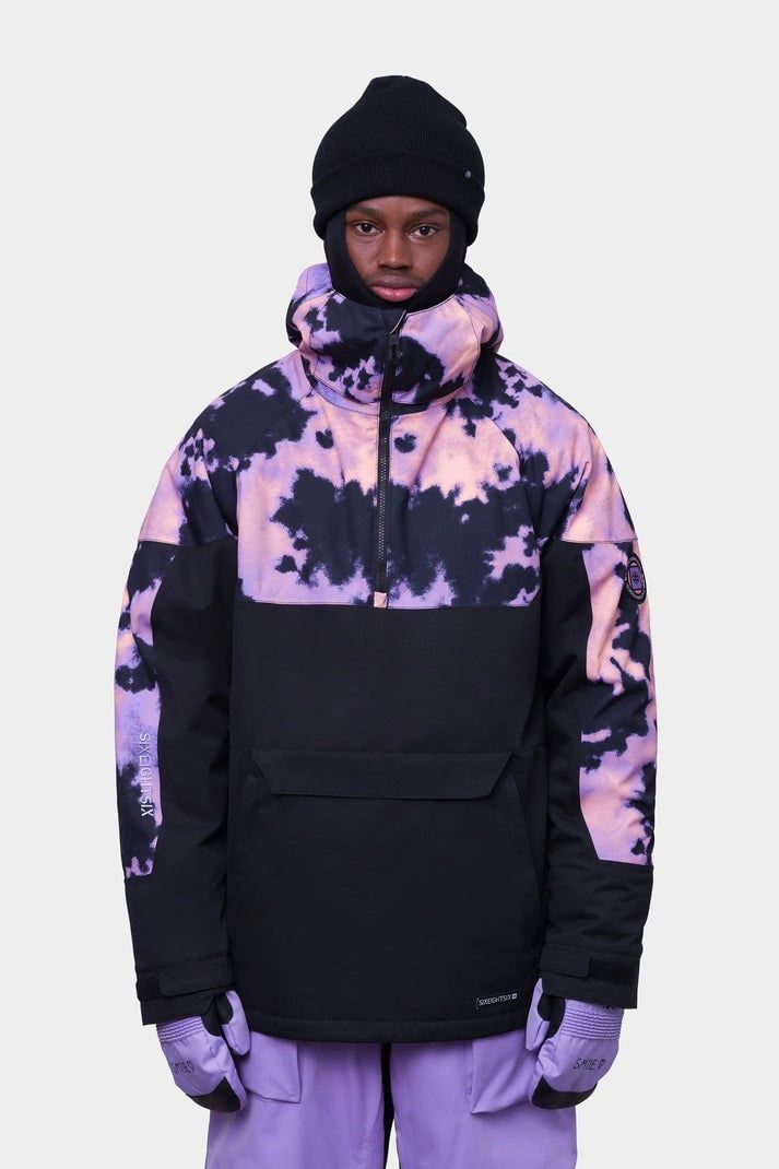 RENEWAL INSULATED ANORAK W23, Color: BLACK VIOLET NEBULA, Size: S