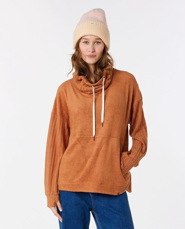 COSY ROLL NECK II H23, Color: LIGHT BROWN, Size: S