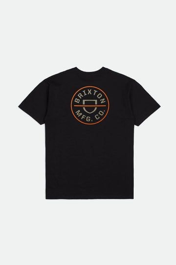 CREST II S/S SST S24, Color: BLK PERMISSION ORNG, Size: M