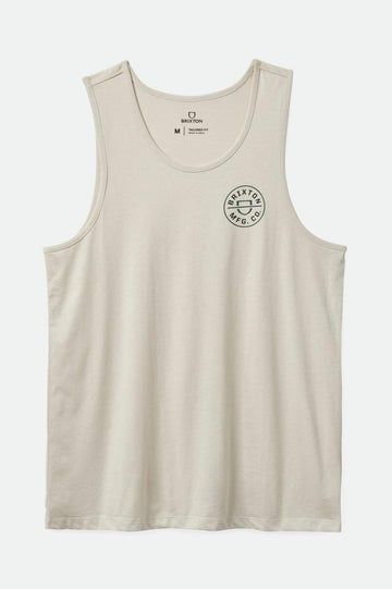CREST TANK TOP S24, Color: BEIGE/TREKKING GREEN, Size: M