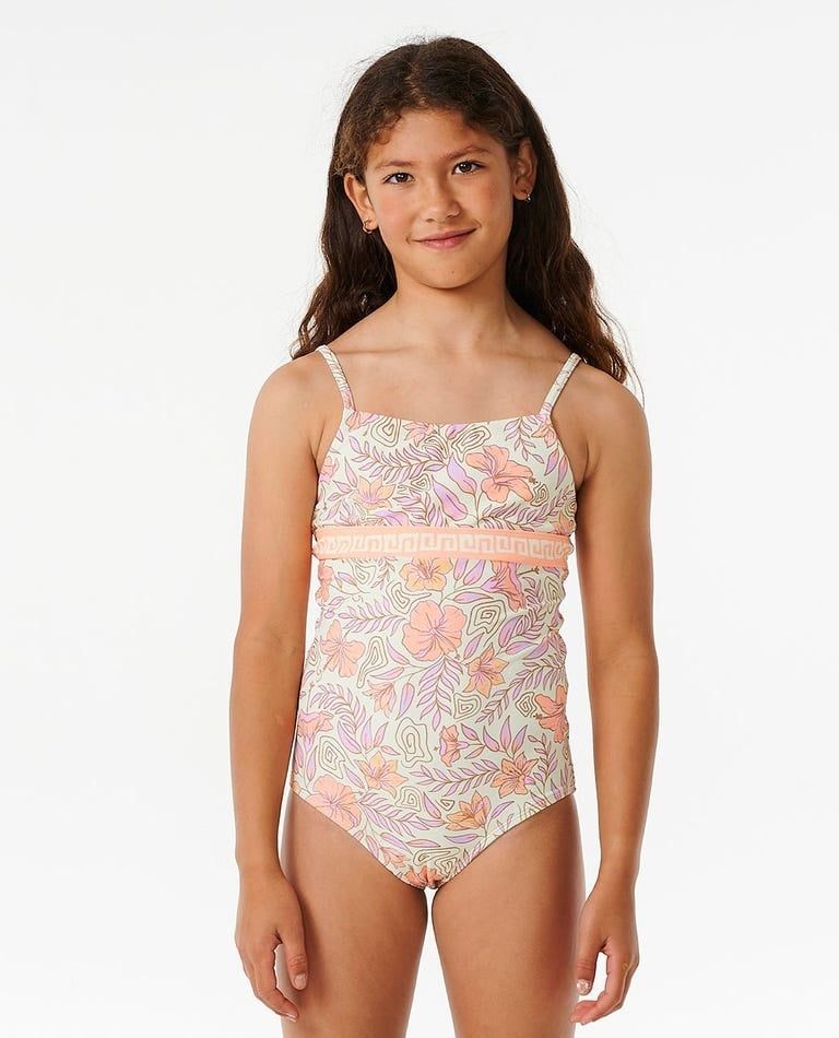HIDDEN TROPIC ONE PEICE GIRLS SM24, Color: LEMON, Size: 8
