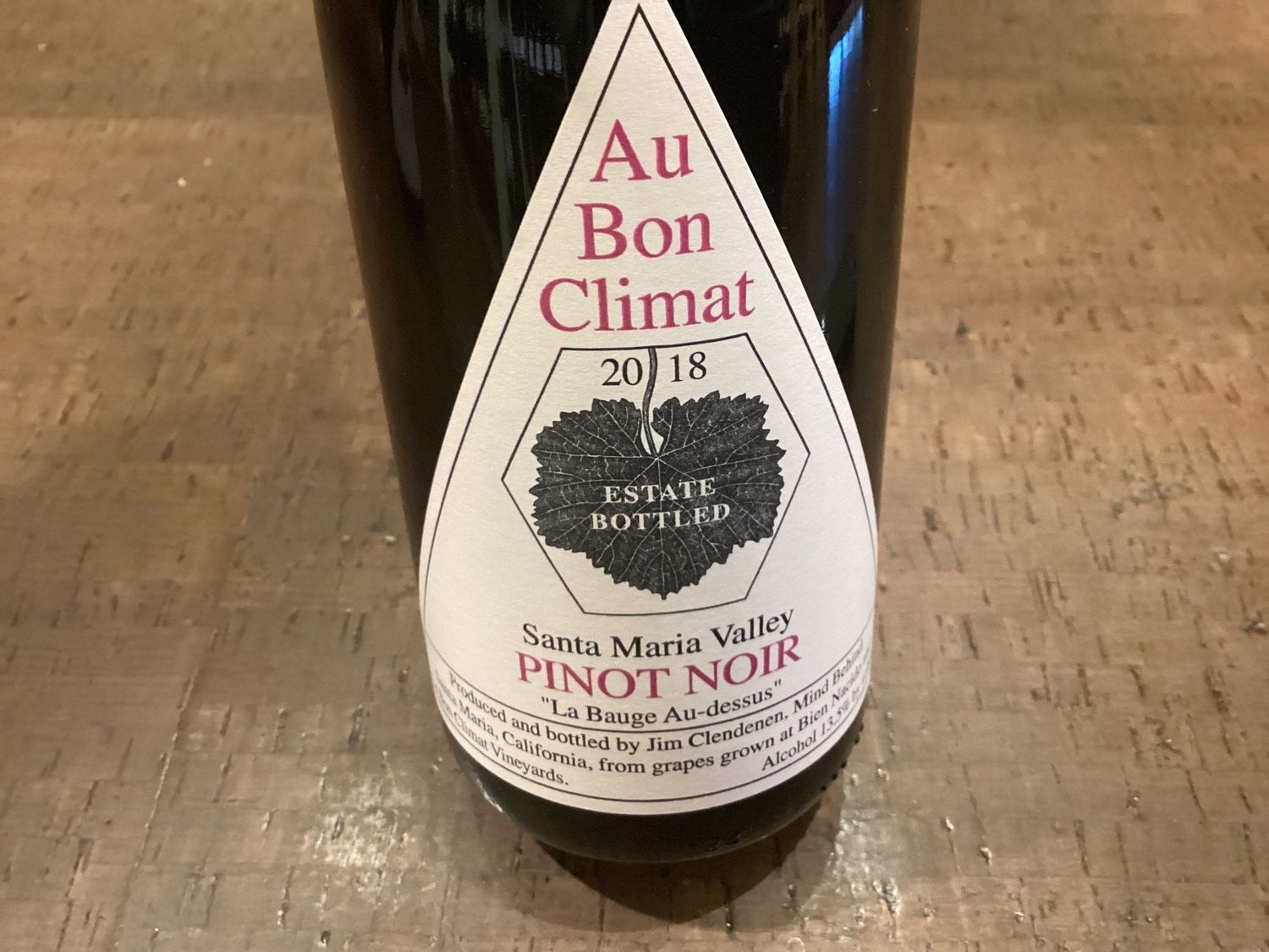 Au Bon Climat La Bauge SMV Pinot Noir 2018