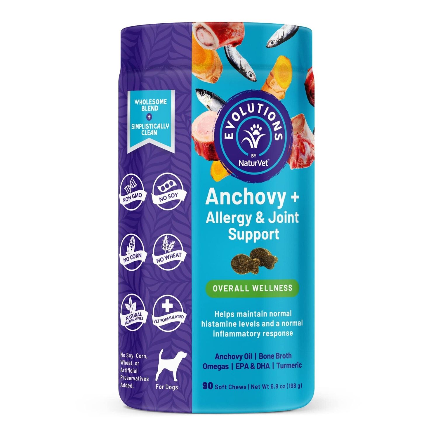 NaturVet Evolutions Anchovy + Allergy &amp; Joint Support