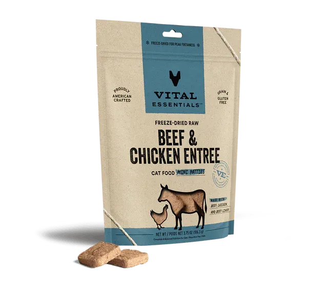 Vital Essentials Freeze Dried Cat Food Dinner Patties